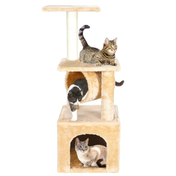 Three Levels Cat Tree Activity Tower Furniture Scratching Post Condo Furniture